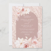 Elegant Blush Floral Wedding Invitation Kaart (Voorkant)