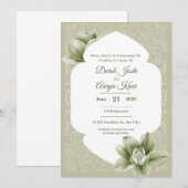 Elegant Blush Floral Wedding Invitation Kaart (Voorkant / Achterkant)