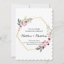 Elegant Blush Floral Wedding Invitations