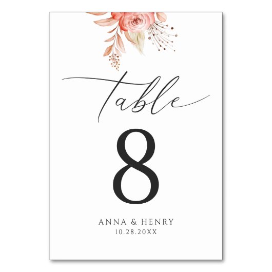 Elegant Blush Floral Wedding Kaart (Achterkant)