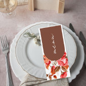 Elegant Blush Floral Wedding Menu Card
