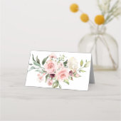Elegant Blush Floral Wedding Place Cards Plaatskaartje (Achterkant)