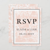 Elegant Blush Floral Wedding rsvp Uitnodiging Briefkaart (Voorkant / Achterkant)