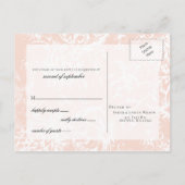 Elegant Blush Floral Wedding rsvp Uitnodiging Briefkaart (Achterkant)