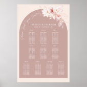 Elegant Blush Floral Wedding Seating Chart Poster (Voorkant)