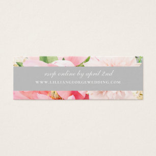 Elegant Blush Floral Wedding Website RSVP Mini Visitekaartjes