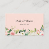 Elegant Blush Floral Wedding Website RSVP QR Code Informatiekaartje (Achterkant)
