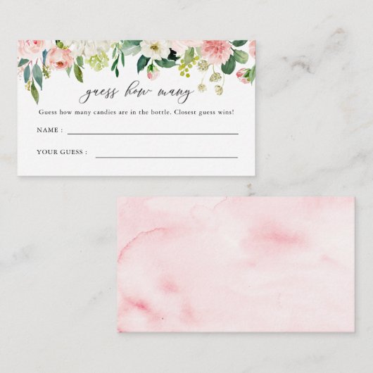 Elegant Blush Floral weet hoeveel Informatiekaartje (Voorkant / Achterkant)