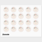 Elegant Blush Floral | Welkom bij pasteelbruiloft Ronde Sticker (Vel)