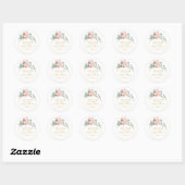 Elegant Blush Floral | Welkom bruiloft Ronde Sticker (Vel)