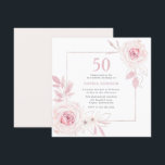 Elegant Blush Floral Wreath Lijst 50th Birthday Kaart<br><div class="desc">Elegant Blush Floral Wreath Lijst 50th Birthday Party Invitation Bekijk onze winkel voor nog veel meer huwelijksuitnodigingen en overeenkomende objecten.</div>
