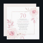 Elegant Blush Floral Wreath Lijst 70th Birthday Kaart<br><div class="desc">Elegant Blush Floral Wreath Lijst 70th Birthday Party Invitation Bekijk onze winkel voor nog veel meer huwelijksuitnodigingen en overeenkomende objecten.</div>