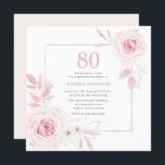 Elegant Blush Floral Wreath Lijst 80th Birthday Kaart<br><div class="desc">Elegant Blush Floral Wreath Lijst 80th Birthday Party Invitation Bekijk onze winkel voor nog veel meer huwelijksuitnodigingen en overeenkomende objecten.</div>