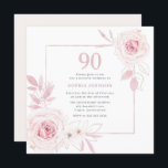 Elegant Blush Floral Wreath Lijst 90th Birthday Kaart<br><div class="desc">Elegant Blush Floral Wreath Lijst 90th Birthday Party Invitation Bekijk onze winkel voor nog veel meer huwelijksuitnodigingen en overeenkomende objecten.</div>