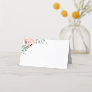 Elegant Blush Floral   Zwart Lijst gevouwen plaats Plaatskaartje