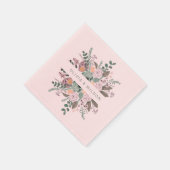 Elegant blush florale greenery bruiloft servetten (Hoek)