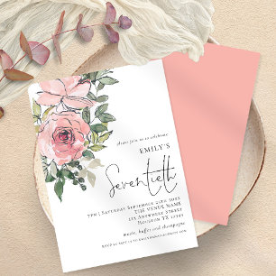 Elegant Blush Florals zeventigste verjaardag Kaart