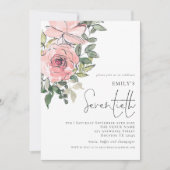 Elegant Blush Florals zeventigste verjaardag Kaart (Voorkant)