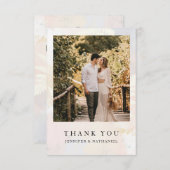 Elegant Blush Flower Photo Weddenschap Hartelijk d Bedankkaart (Voorkant / Achterkant)