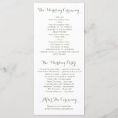 Elegant Blush Flowers Waterverf Trouwprogramma's Programmakaart (Achterkant)