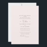 Elegant Blush Formal Wedding Invitation Kaart<br><div class="desc">Elegant Blush trouwuitnodiging. Wit. Beide ouders hebben een lijst. Eenvoudig script. De ontwerper van het contact voor veranderingen in dit ontwerp (kleur,  ouders,  aantal plaatsen)</div>