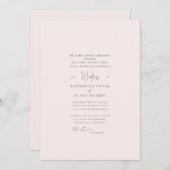 Elegant Blush Formal Wedding Invitation Kaart (Voorkant / Achterkant)