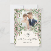 Elegant Blush Garden Photo Bedankkaart (Voorkant)