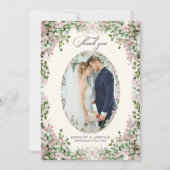 Elegant Blush Garden Photo Bedankkaart (Voorkant)