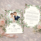 Elegant Blush Garden Photo Bedankkaart