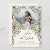 Elegant Blush Garden Photo Save The Date  (Voorkant)