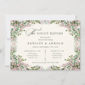 Elegant Blush Garden Rehearsal Dinner Invite Night Kaart (Voorkant)