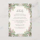Elegant Blush Garden Wedding Details Informatiekaartje (Voorkant)