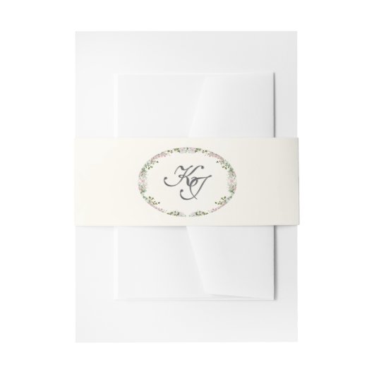 Elegant Blush Garden Wedding Invitation Belly Band Uitnodigingen Wikkel (Voorkant Voorbeeld)