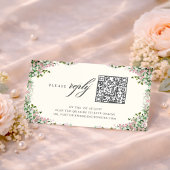Elegant Blush Garden Wedding QR code RSVP Card Informatiekaartje