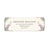 Elegant Blush Garden Wedding Return Address Label (Voorkant)