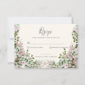 Elegant Blush Garden Wedding RSVP Card (Voorkant)