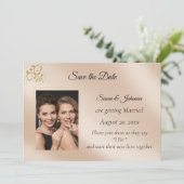 Elegant Blush Gay Photo Save the Date (Staand voorkant)
