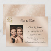 Elegant Blush Gay Photo Save the Date (Voorkant / Achterkant)