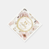 Elegant Blush Gold 90 Verjaardag servetten Aangepa (Hoek)
