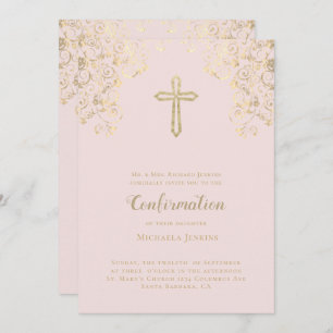 Elegant Blush Gold Bible Verse-bevestiging Kaart
