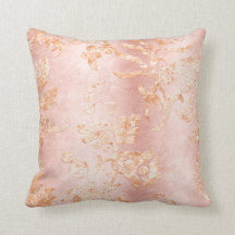Elegant Blush Gold Damask Satin Home Decor