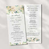 Elegant Blush Gold Floral Greenery Wedding Programmakaart