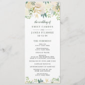 Elegant Blush Gold Floral Greenery Wedding Programmakaart (Voorkant)