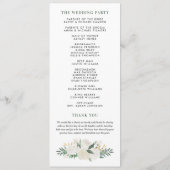 Elegant Blush Gold Floral Greenery Wedding Programmakaart (Achterkant)