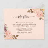 Elegant Blush Gold Floral Reception Enclosure Card Uitnodiging Briefkaart (Voorkant)