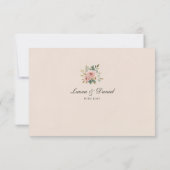 Elegant Blush Gold Floral Wedding RSVP Card (Achterkant)