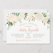 Elegant Blush Gold Floral Wedding Vrijgezellenfees Kaart (Voorkant)