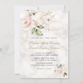 Elegant Blush Gold Flowers Monogram Weddenschap Kaart (Voorkant)