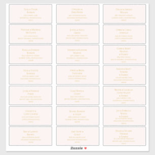 Elegant Blush Gold Font Weddenschappen Adresetiket Sticker