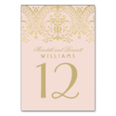 Elegant Blush Gold  Glamour Wedding Kaart (Voorkant)